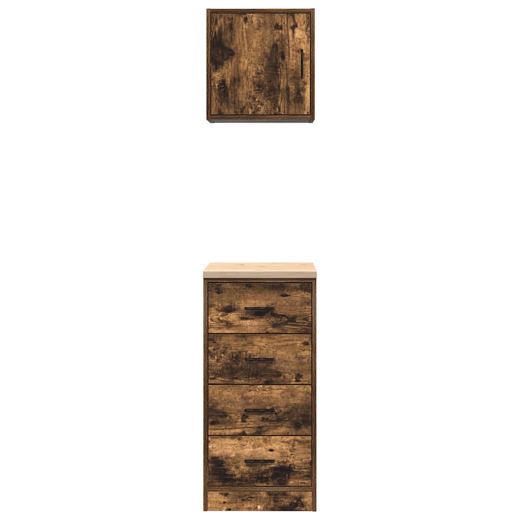 Garagenschränke 2 Stk. Räuchereiche Holzwerkstoff