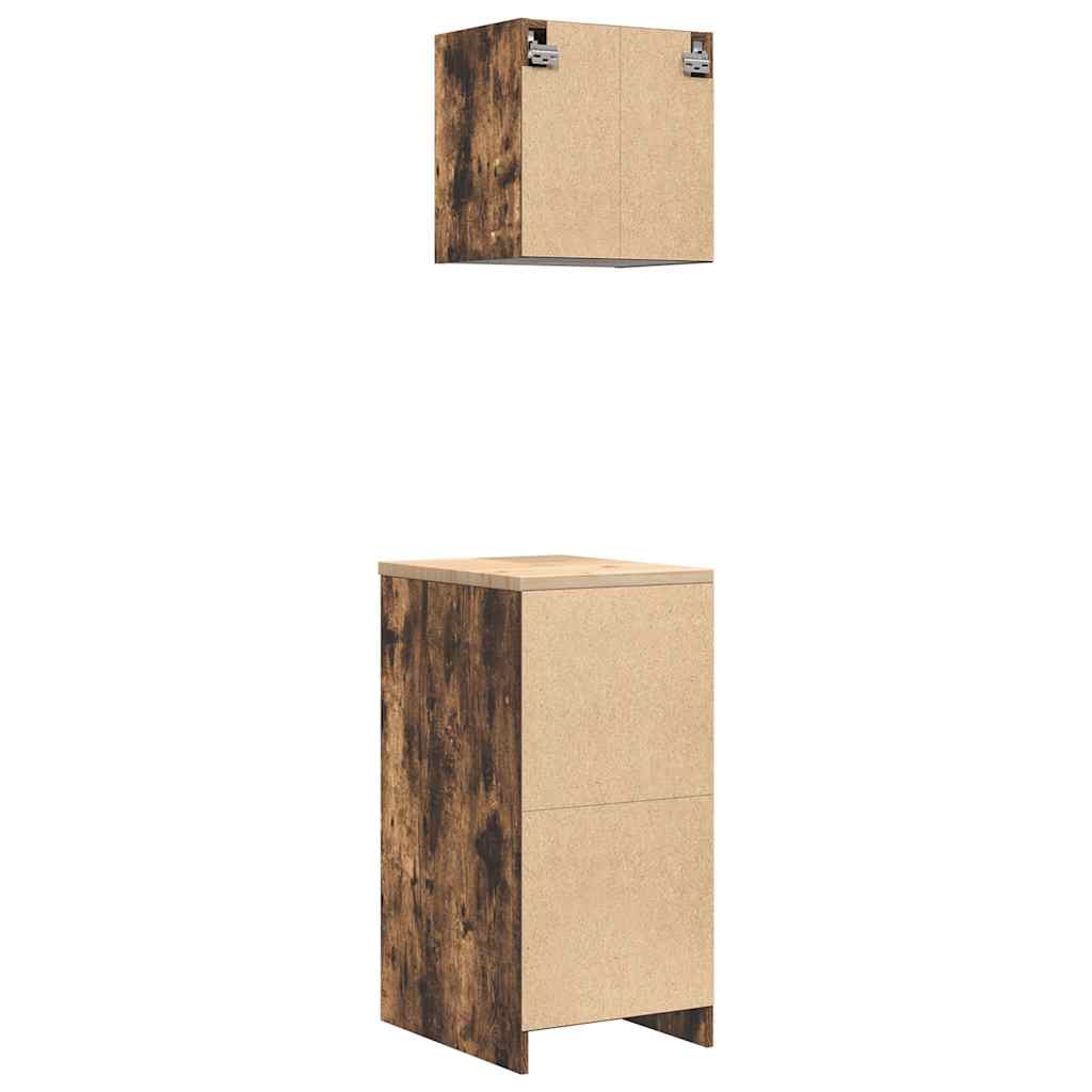 Garagenschränke 2 Stk. Räuchereiche Holzwerkstoff
