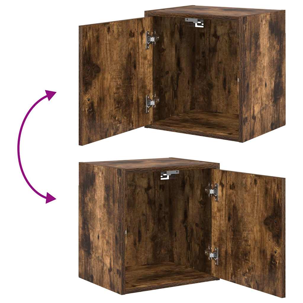 Garagenschränke 2 Stk. Räuchereiche Holzwerkstoff