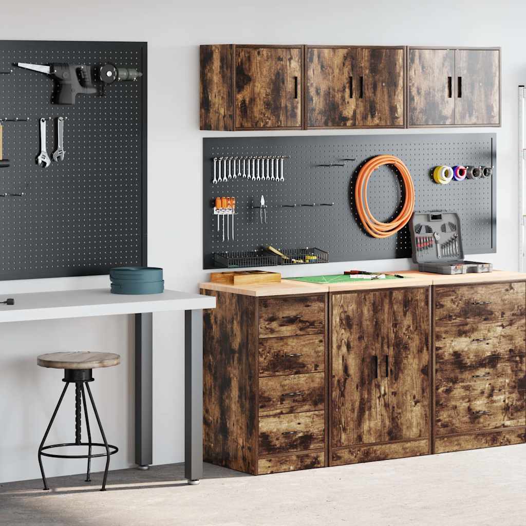 Garagenschränke 2 Stk. Räuchereiche Holzwerkstoff