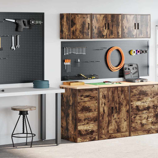 Garagenschränke 2 Stk. Räuchereiche Holzwerkstoff