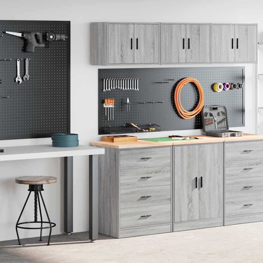 Garagenschränke 2 Stk. Grau Sonoma Holzwerkstoff