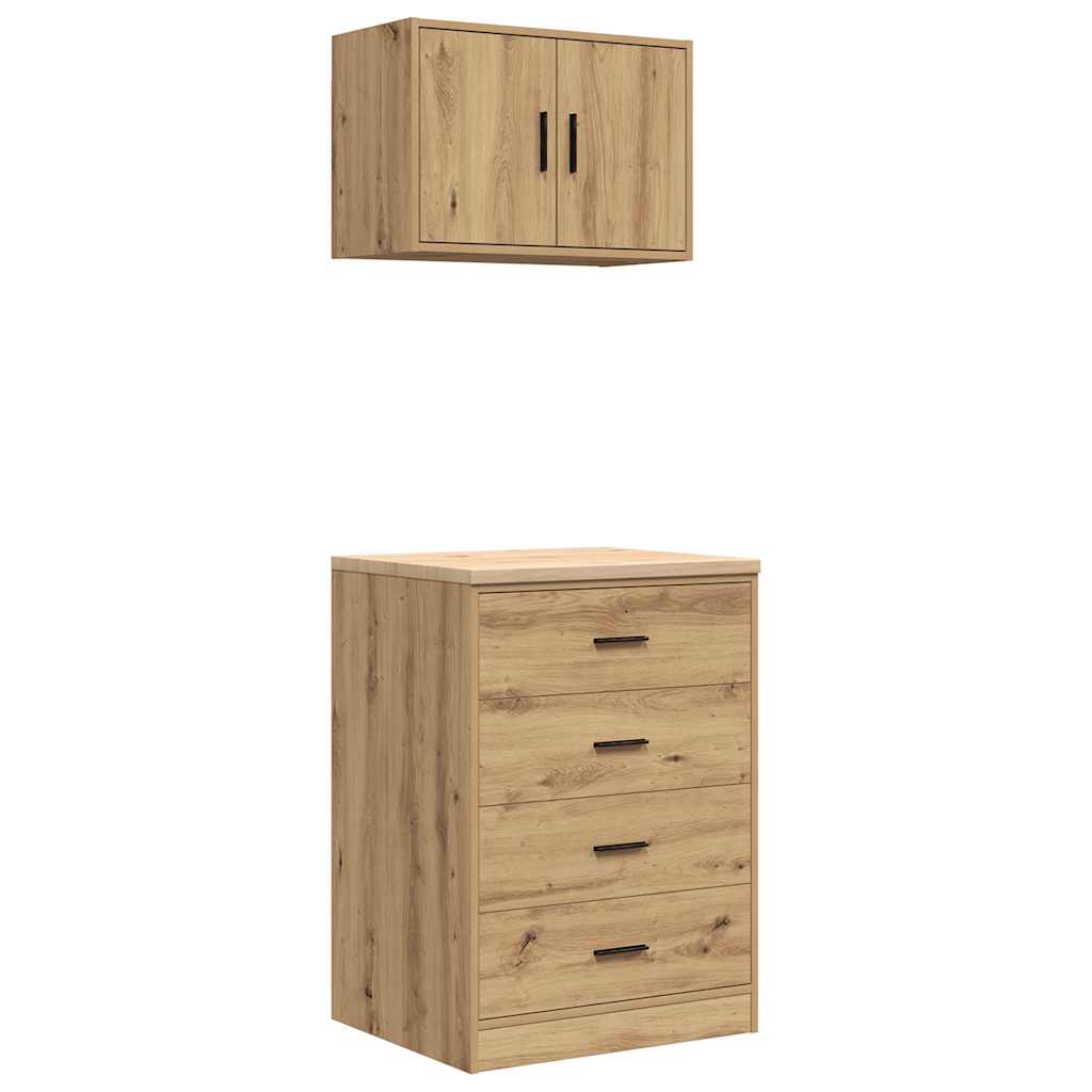 Garagenschränke 2 Stk. Artisan-Eiche Holzwerkstoff