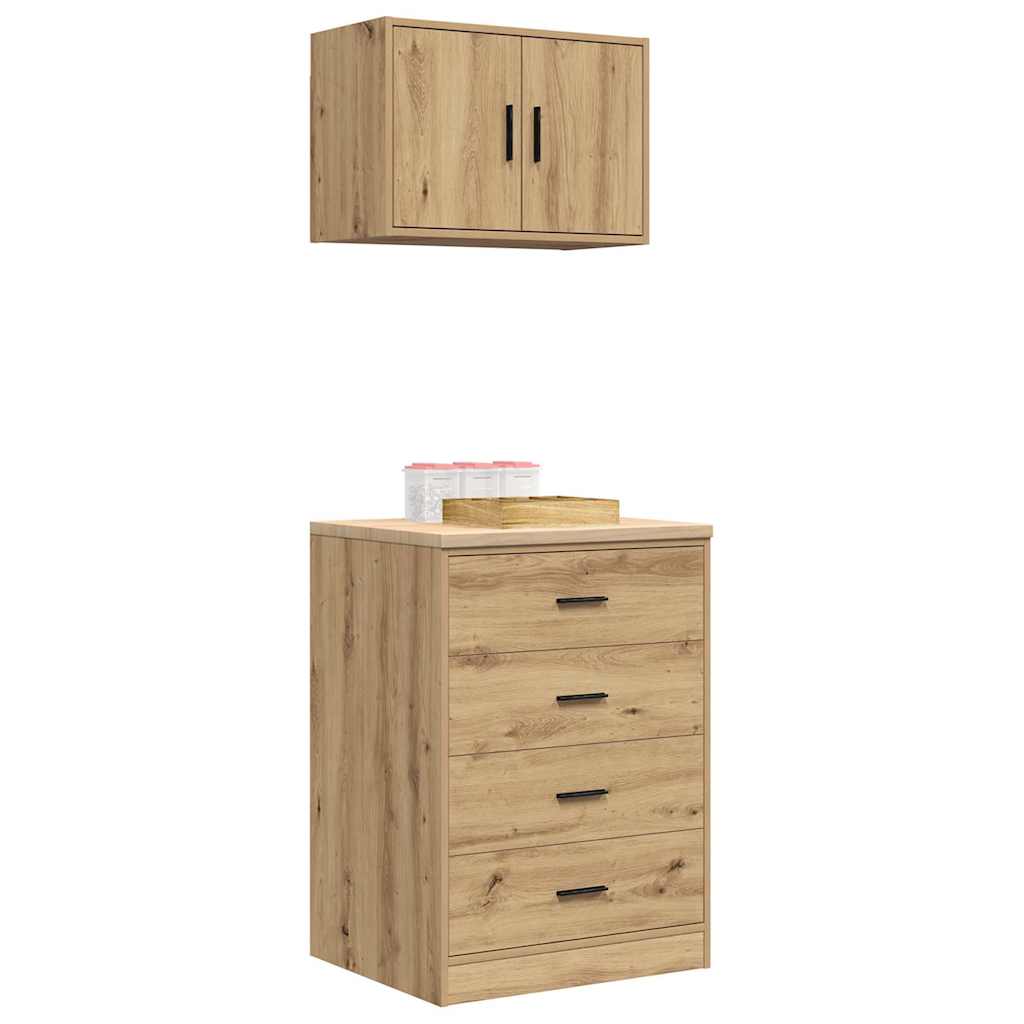 Garagenschränke 2 Stk. Artisan-Eiche Holzwerkstoff