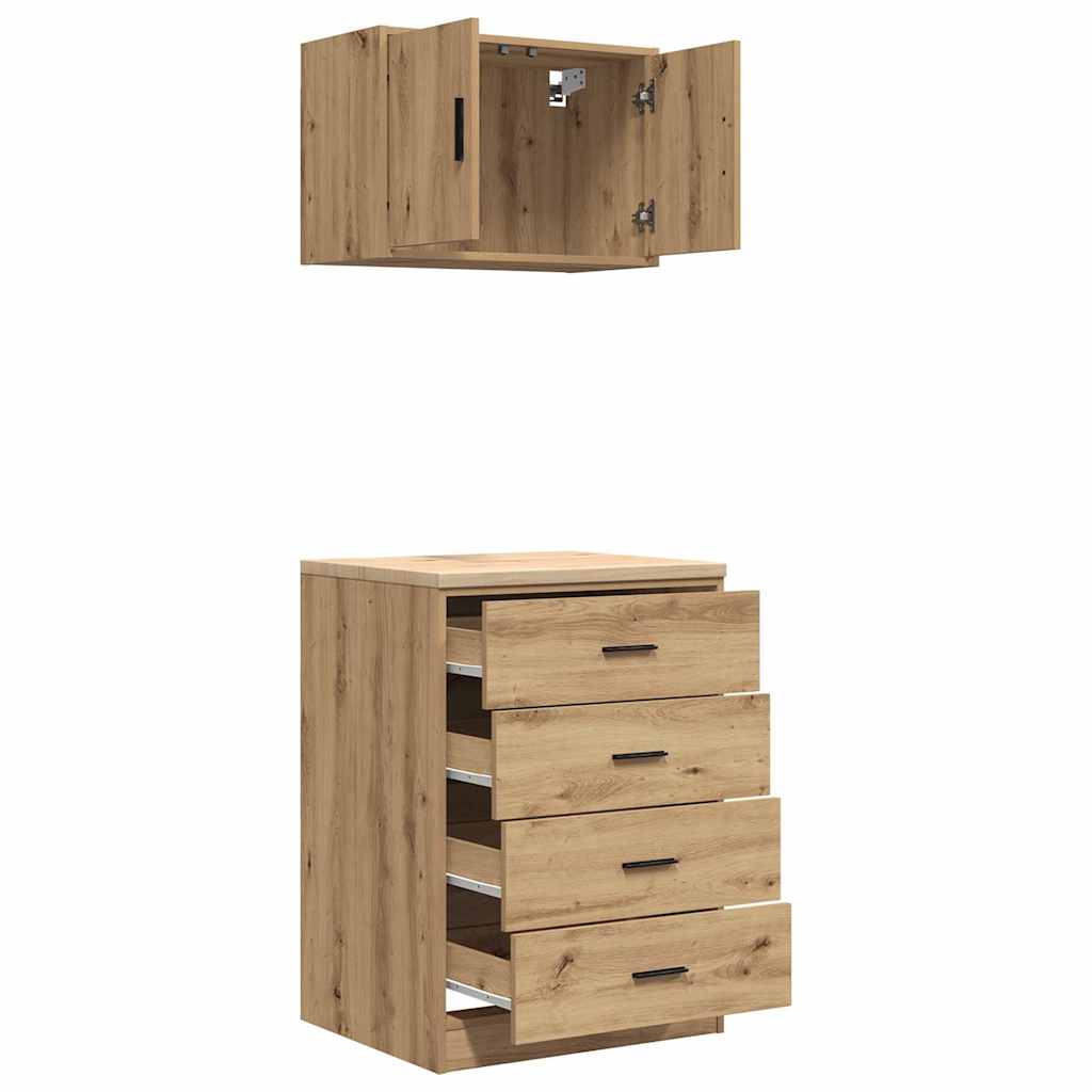 Garagenschränke 2 Stk. Artisan-Eiche Holzwerkstoff