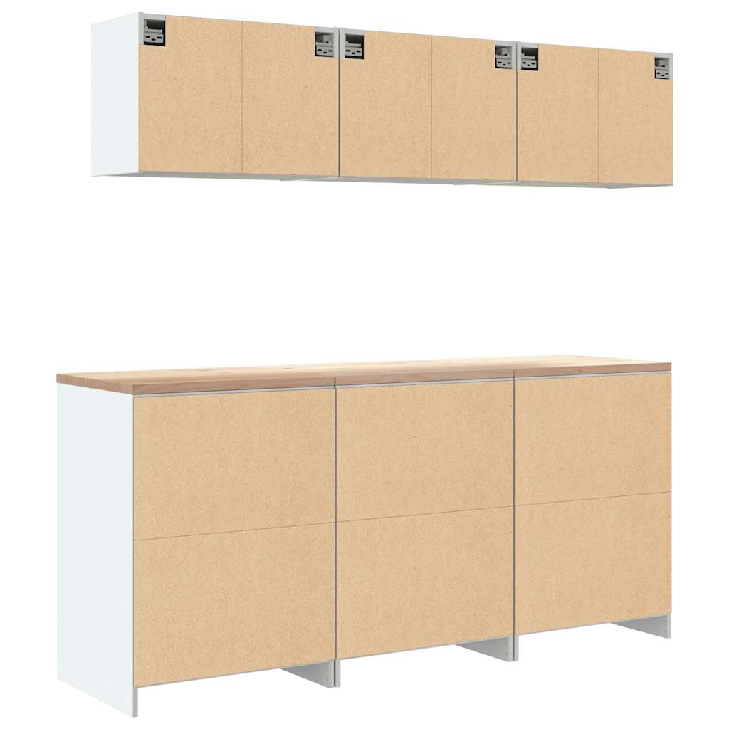 Garagenschränke 6 Stk. Weiß Holzwerkstoff