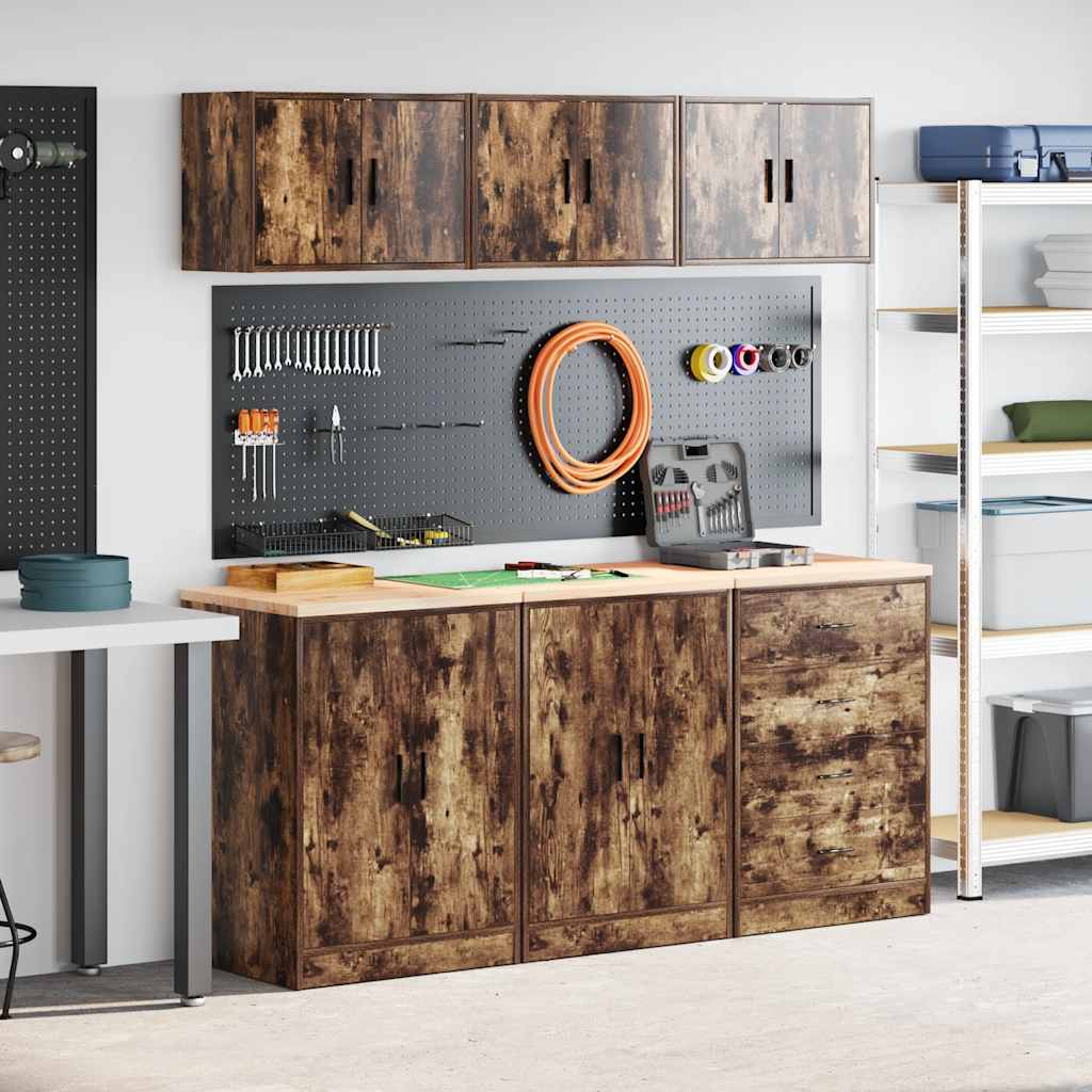 Garagenschränke 6 Stk. Räuchereiche Holzwerkstoff