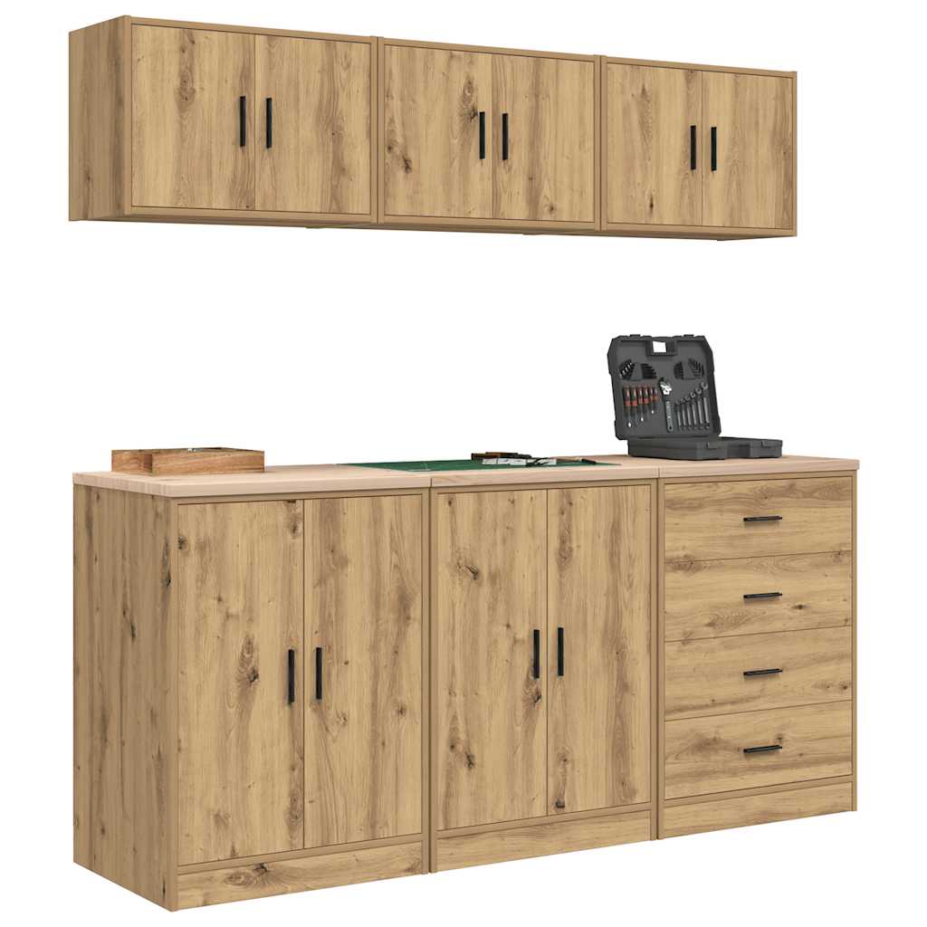 Garagenschränke 6 Stk. Artisan-Eiche Holzwerkstoff