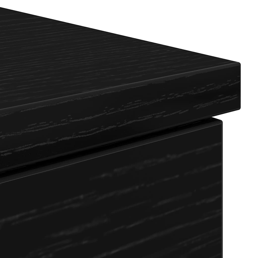 Bureau avec étagère Noir aspect chêne 140 x 49 x 76 cm