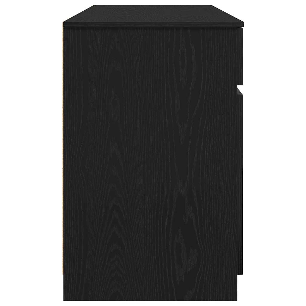 Bureau avec étagère Noir aspect chêne 140 x 49 x 76 cm