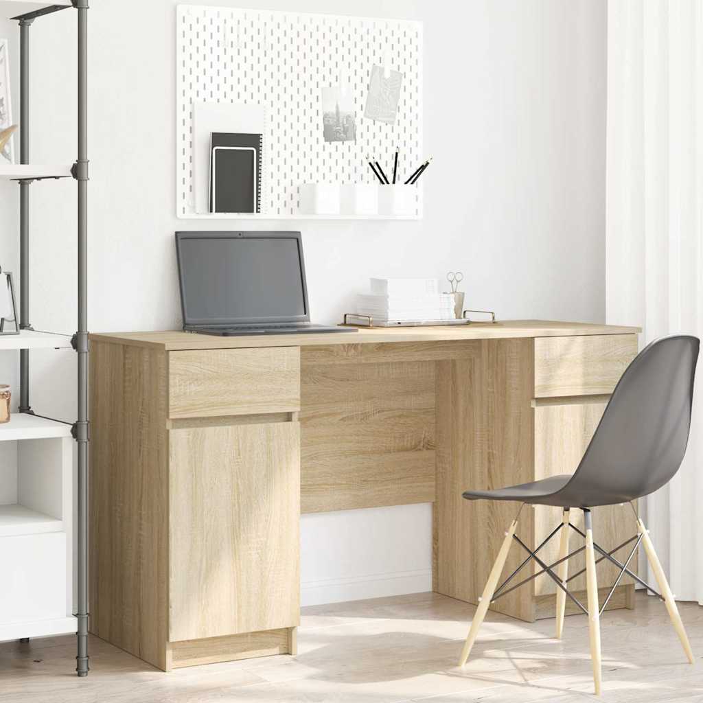 Desk Sonoma Oak 140 x 49 x 76 cm Engineered Wood