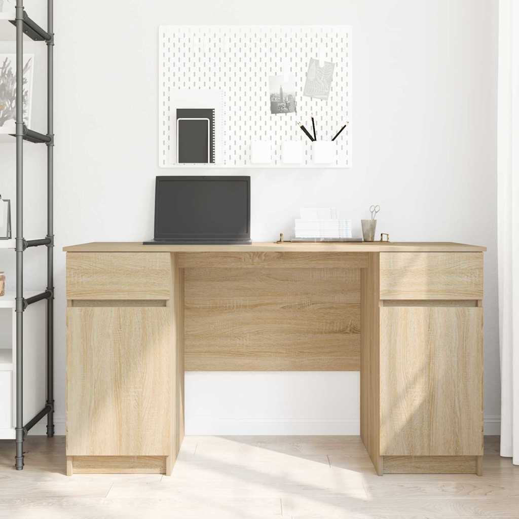 Desk Sonoma Oak 140 x 49 x 76 cm Engineered Wood