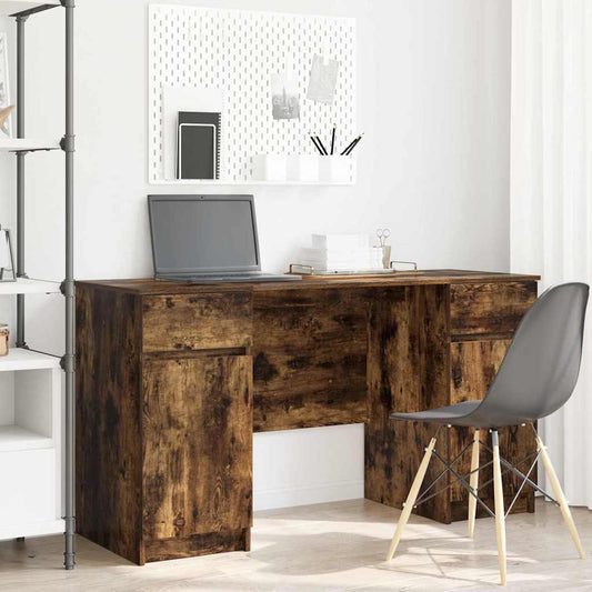 Bureau chêne fumé 140 x 49 x 76 cm panneau de particules