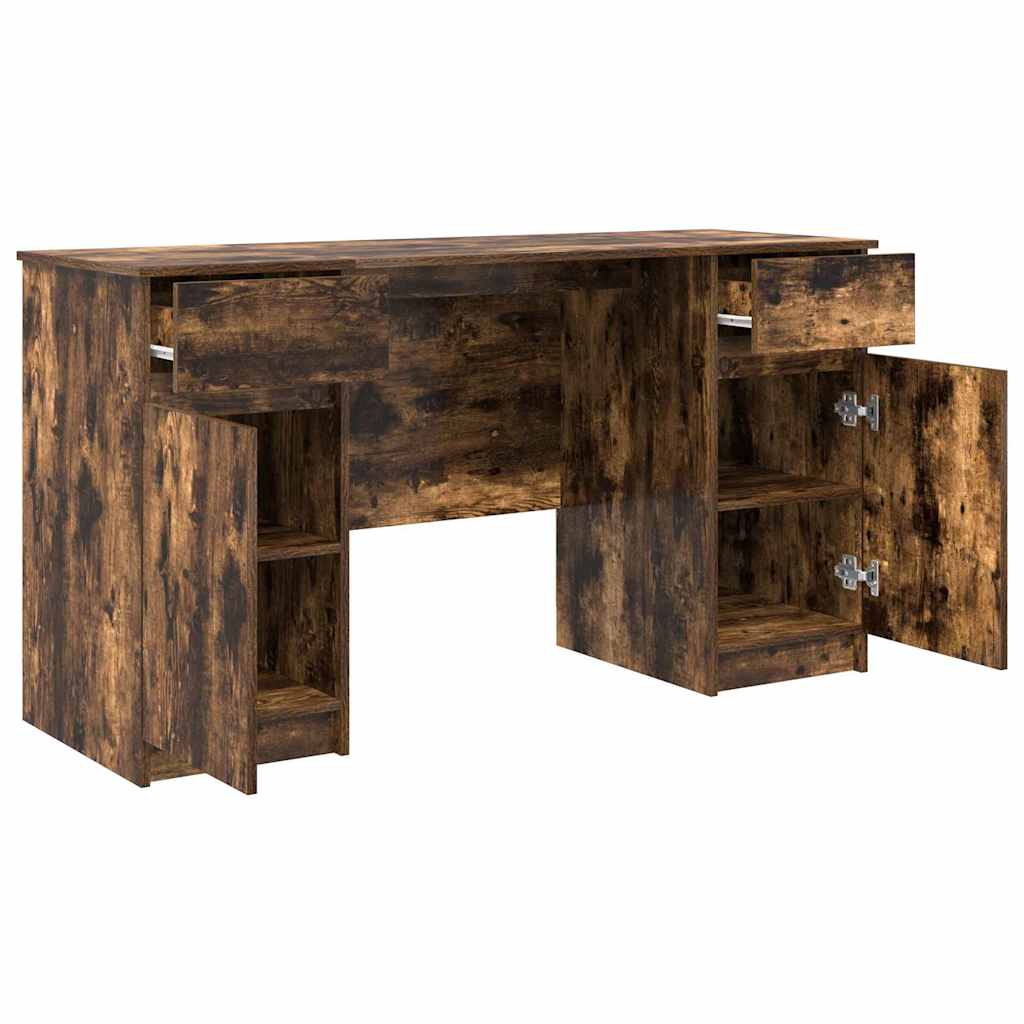 Desk Smoked Oak 140 x 49 x 76 cm Wood-based Material