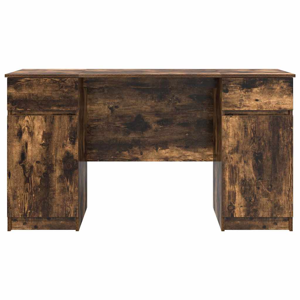 Desk Smoked Oak 140 x 49 x 76 cm Wood-based Material