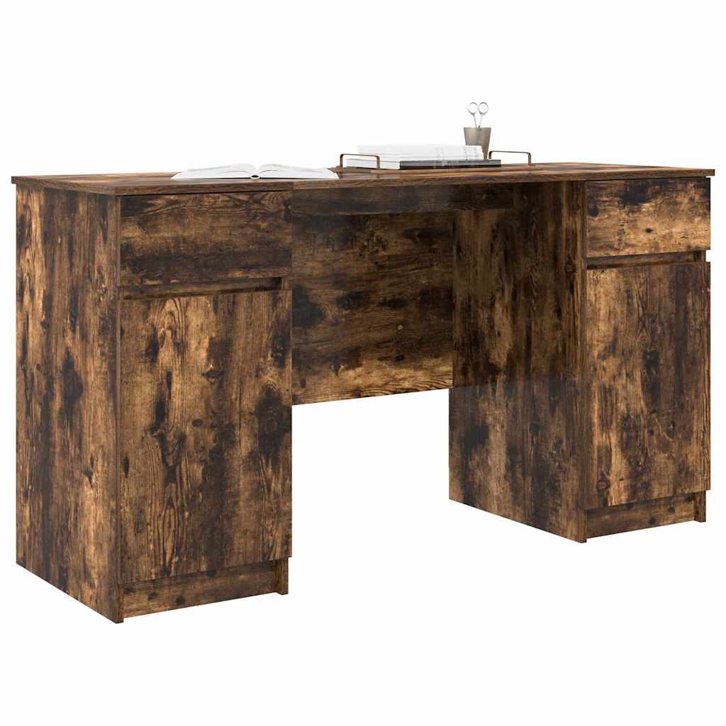 Desk Smoked Oak 140 x 49 x 76 cm Wood-based Material
