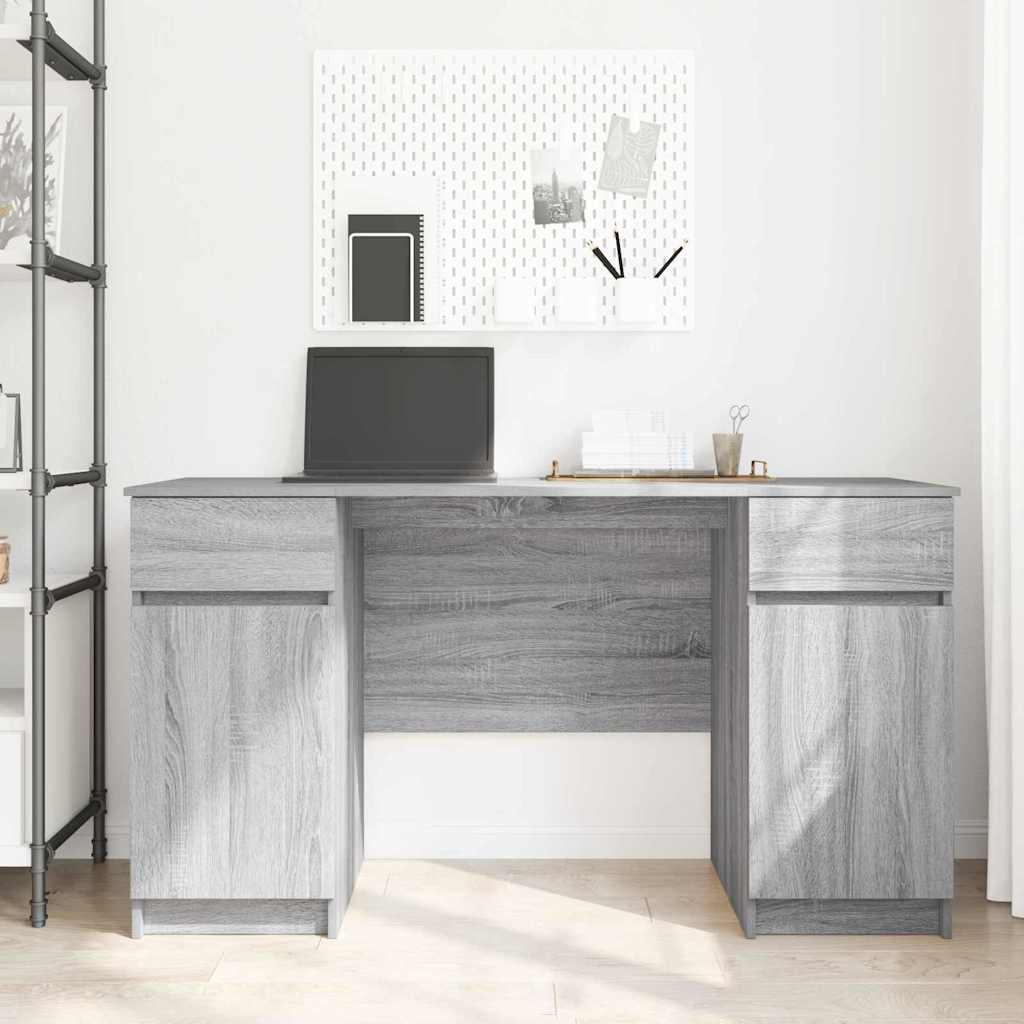 Schreibtisch mit Tür Grau Sonoma 140 x 49 x 76 cm Holzwerkstoff