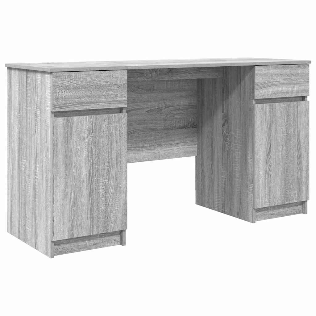 Schreibtisch mit Tür Grau Sonoma 140 x 49 x 76 cm Holzwerkstoff