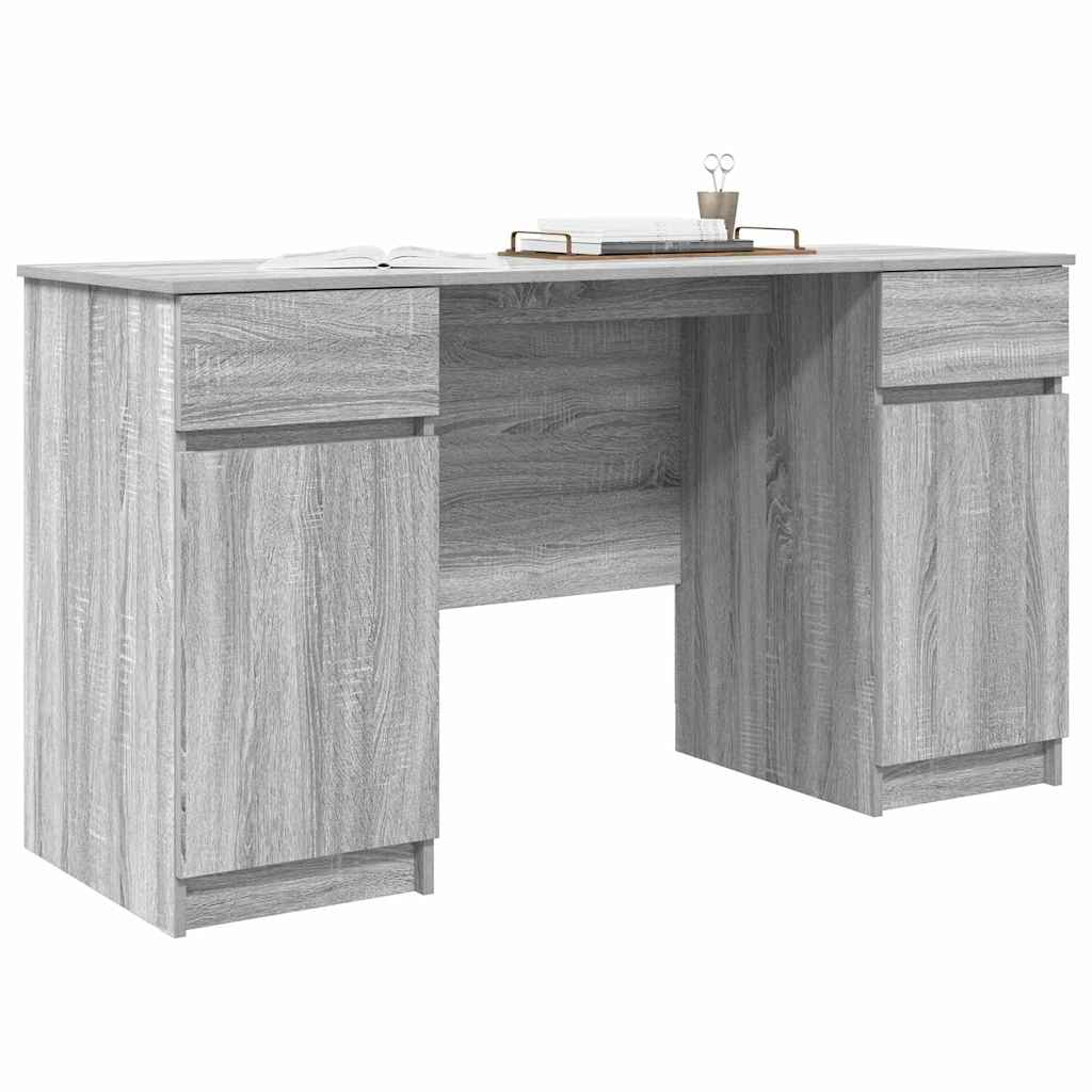 Schreibtisch mit Tür Grau Sonoma 140 x 49 x 76 cm Holzwerkstoff