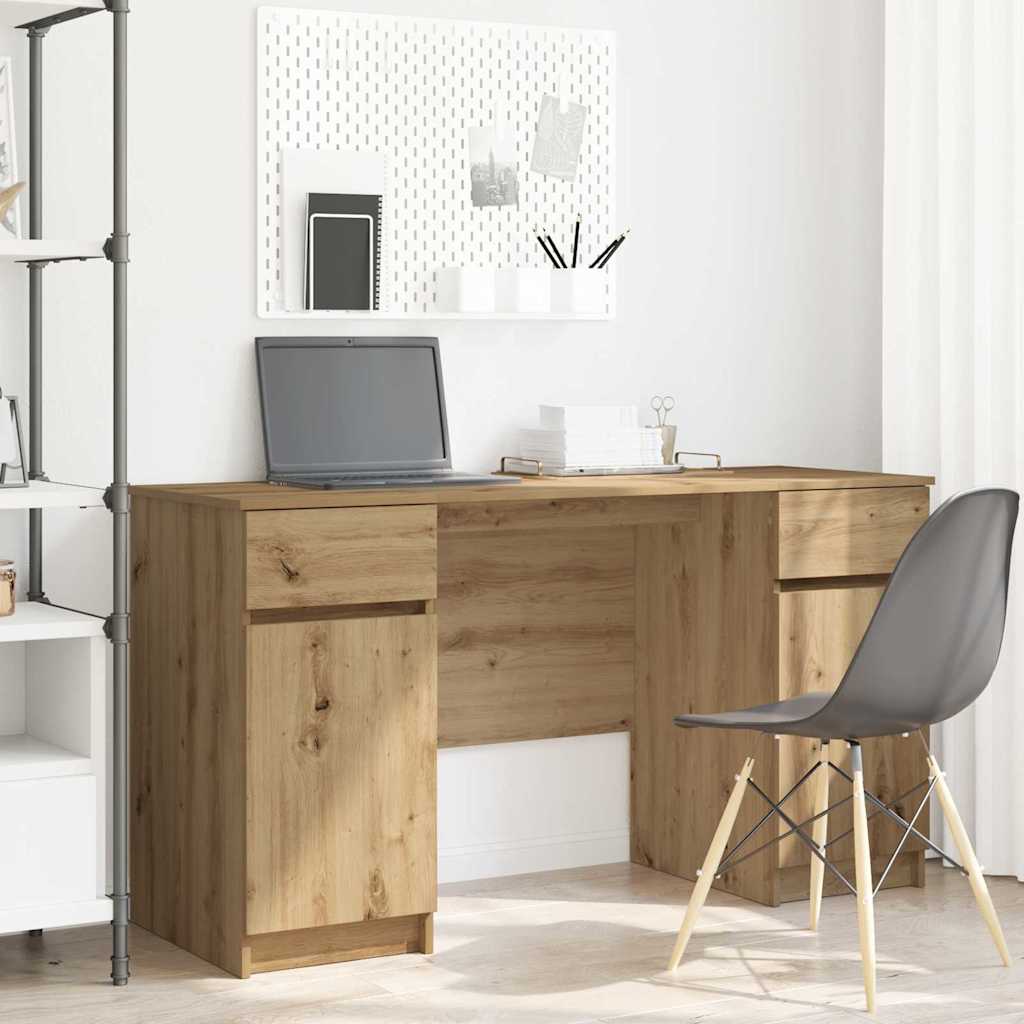 Bureau chêne artisan 140 x 49 x 76 cm bois d'ingénierie