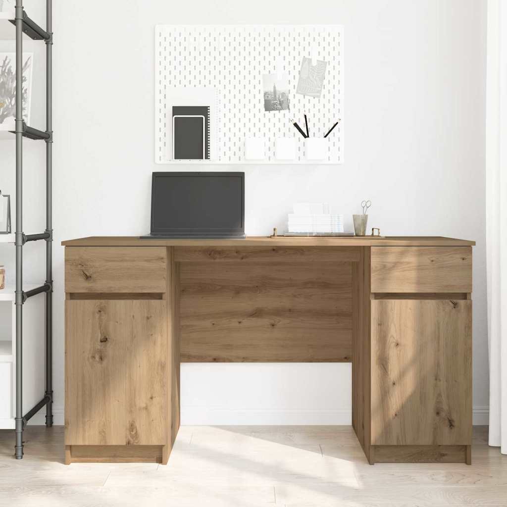 Bureau chêne artisan 140 x 49 x 76 cm bois d'ingénierie