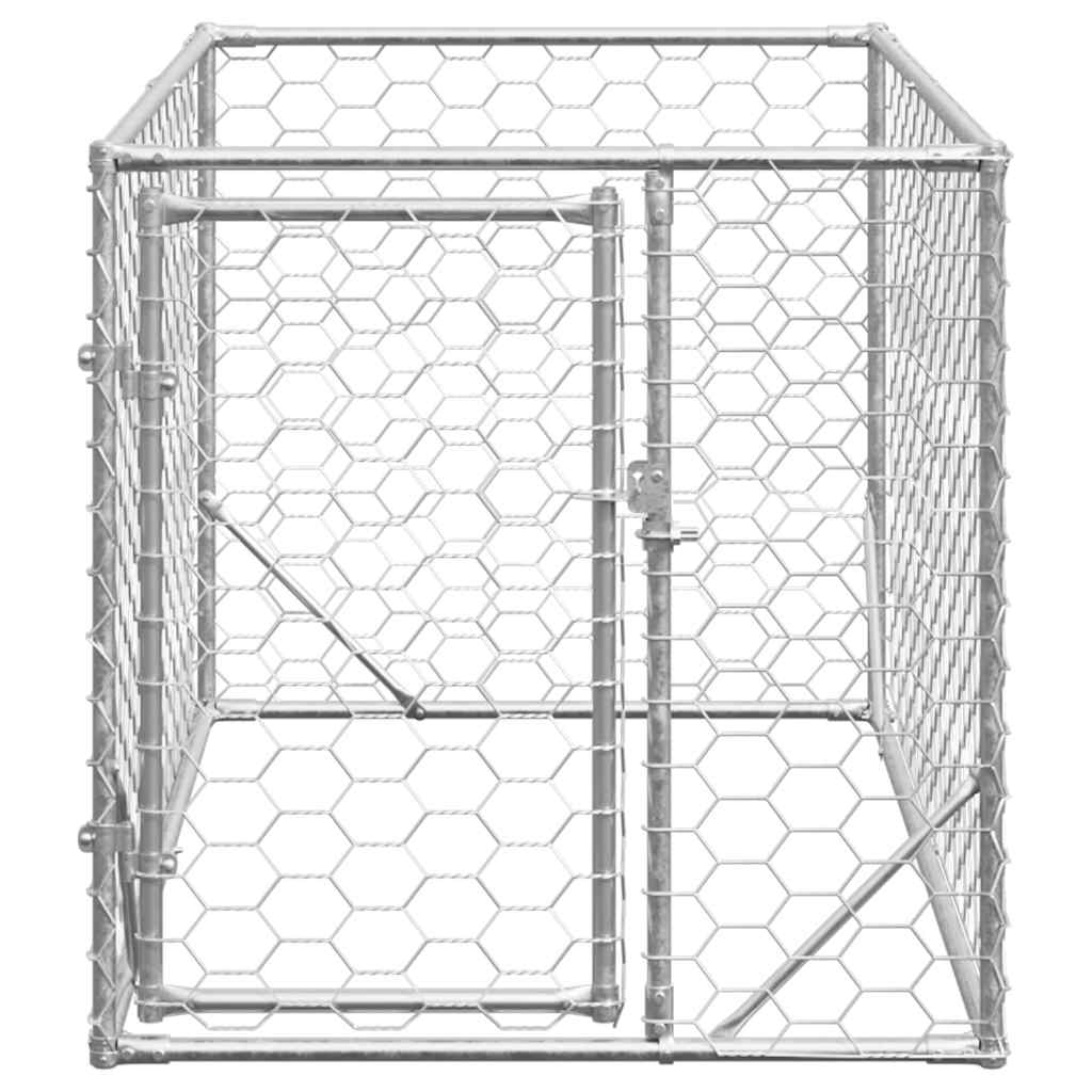 Outdoor-Hundezwinger mit Tür 2x1x1 m Verzinkter Stahl