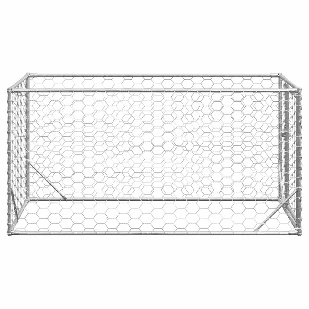 Outdoor-Hundezwinger mit Tür 2x1x1 m Verzinkter Stahl