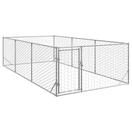 Outdoor-Hundezwinger mit Tür 2x4x1 m Verzinkter Stahl