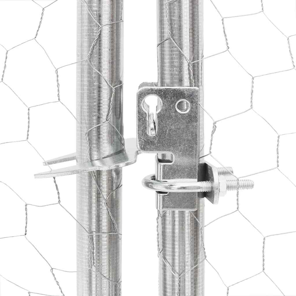 Outdoor-Hundezwinger mit Tür 2x4x1 m Verzinkter Stahl