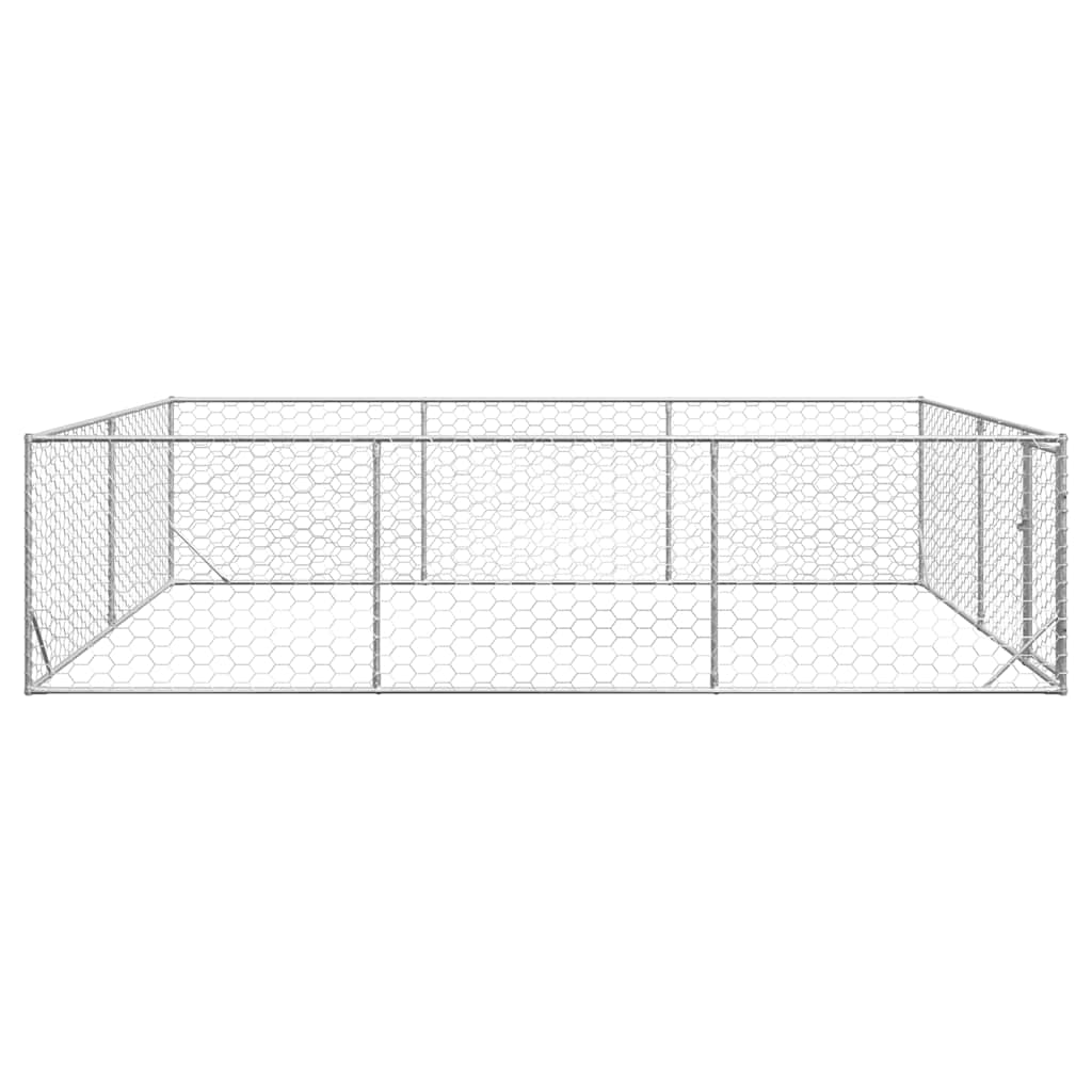 Outdoor-Hundezwinger mit Tür 3x4x1 m Verzinkter Stahl