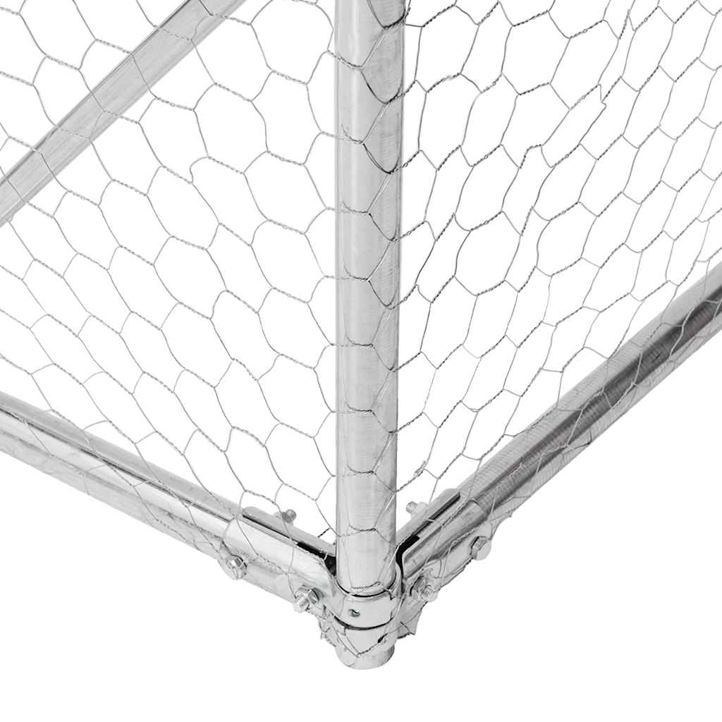 Outdoor-Hundezwinger mit Tür 3x4x1 m Verzinkter Stahl