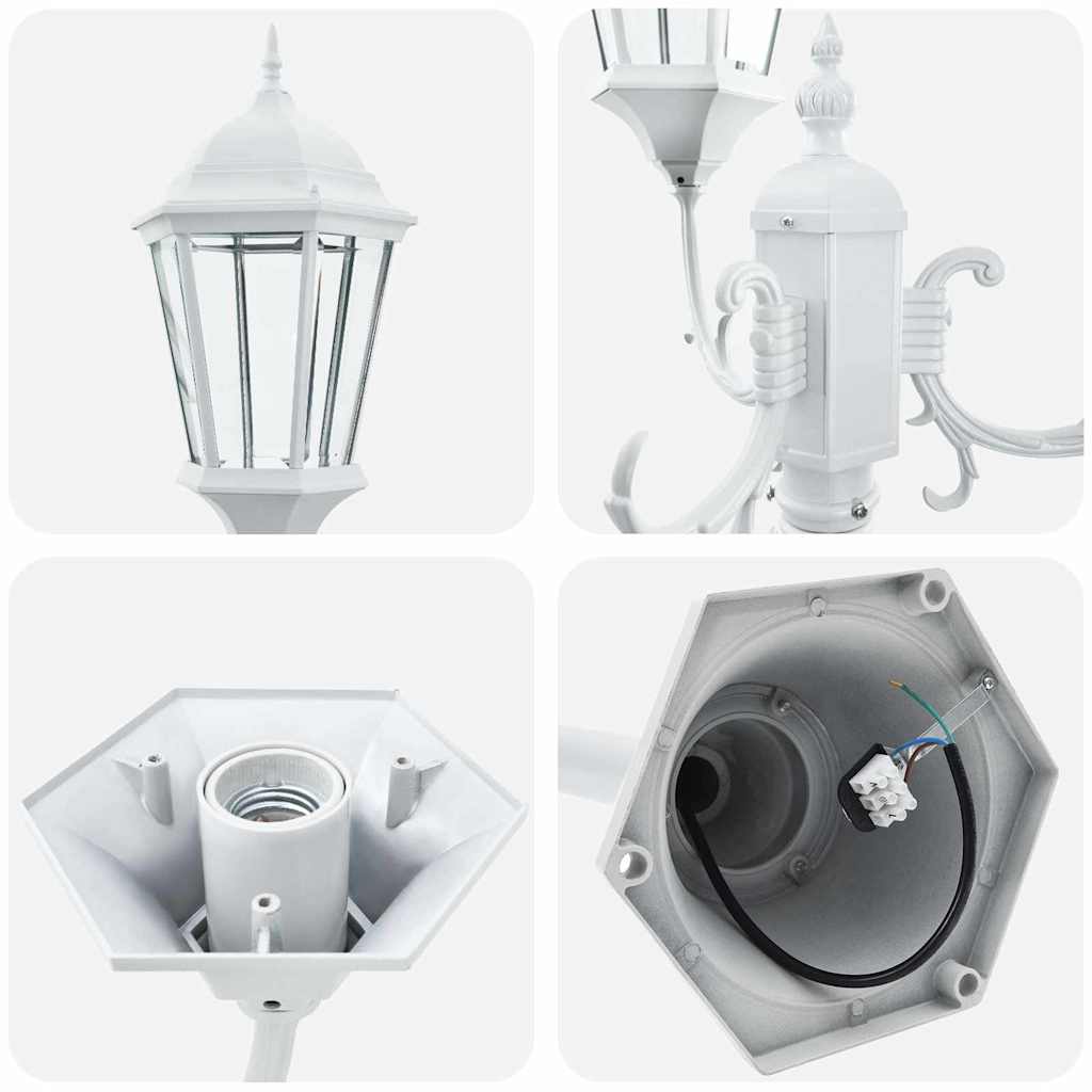 Lumière de jardin blanche 57 x 49 x 241 cm Aluminium et verre