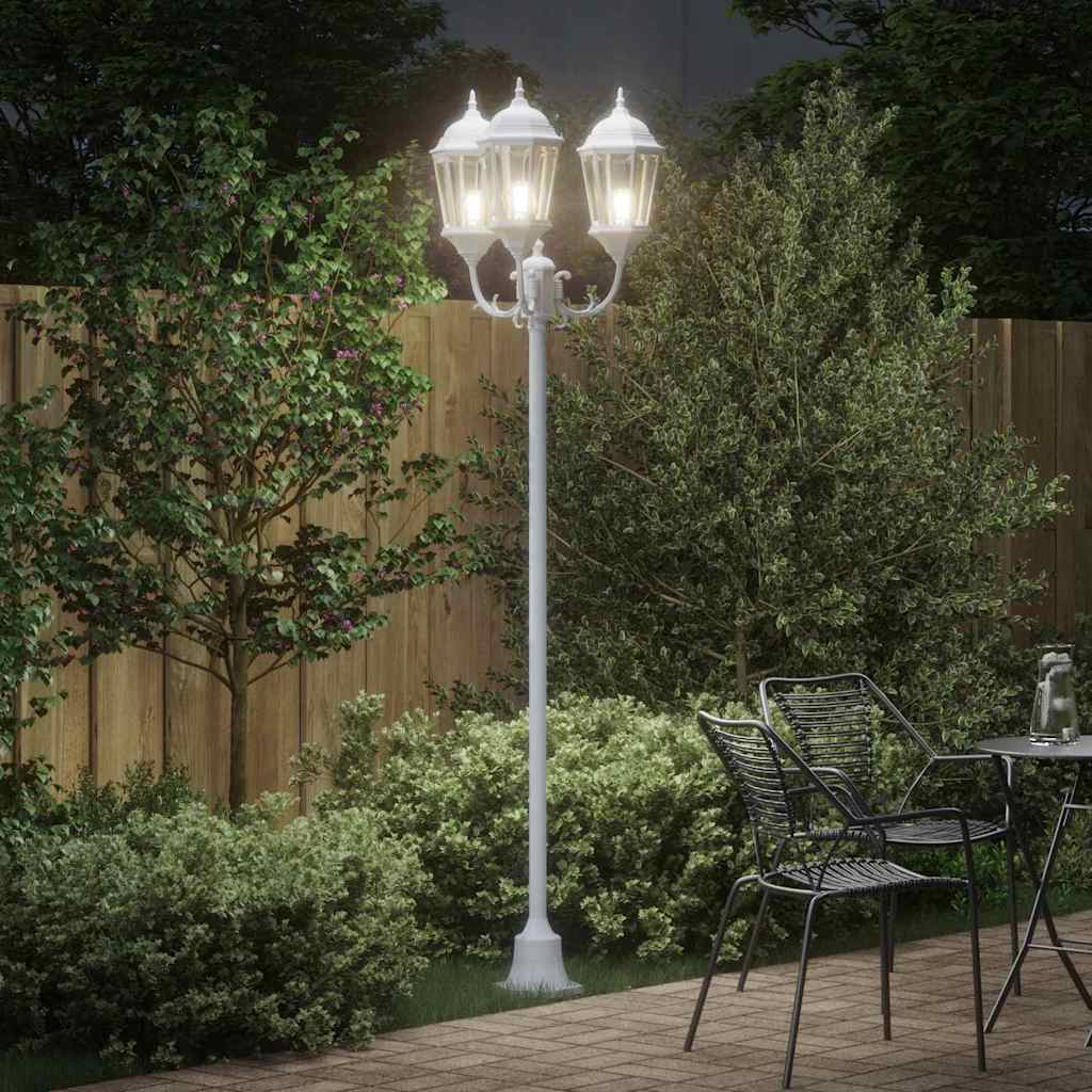 Lumière de jardin blanche 57 x 49 x 241 cm Aluminium et verre