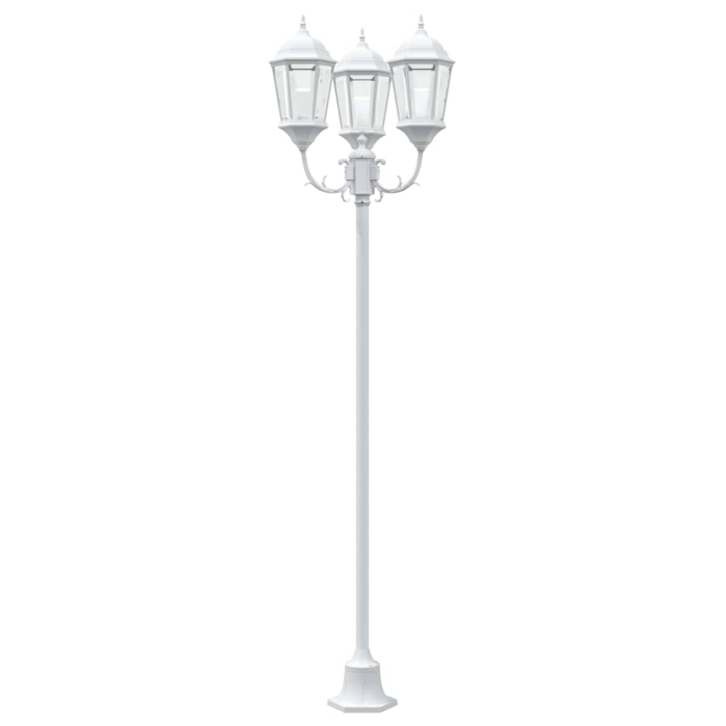 Lumière de jardin blanche 57 x 49 x 241 cm Aluminium et verre