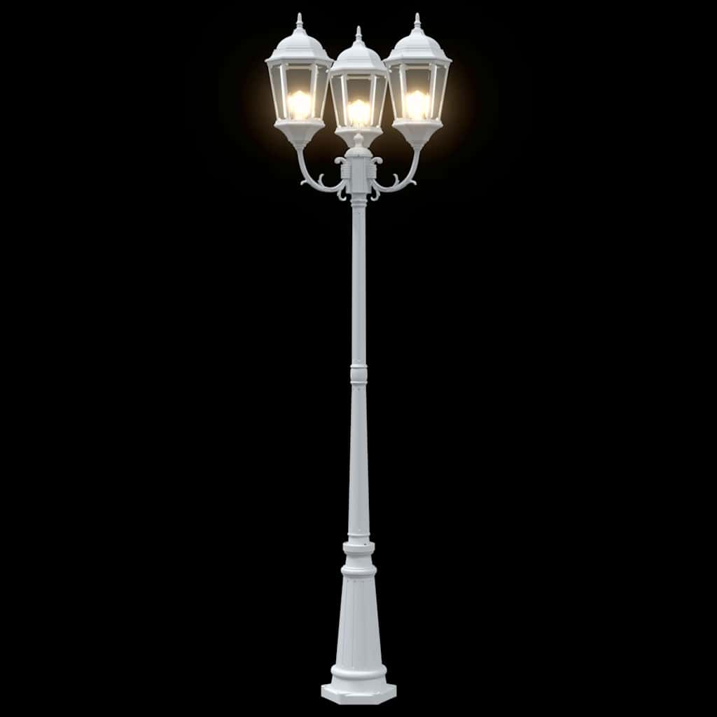 Lumière de jardin blanche 57 x 49 x 241 cm Aluminium et verre