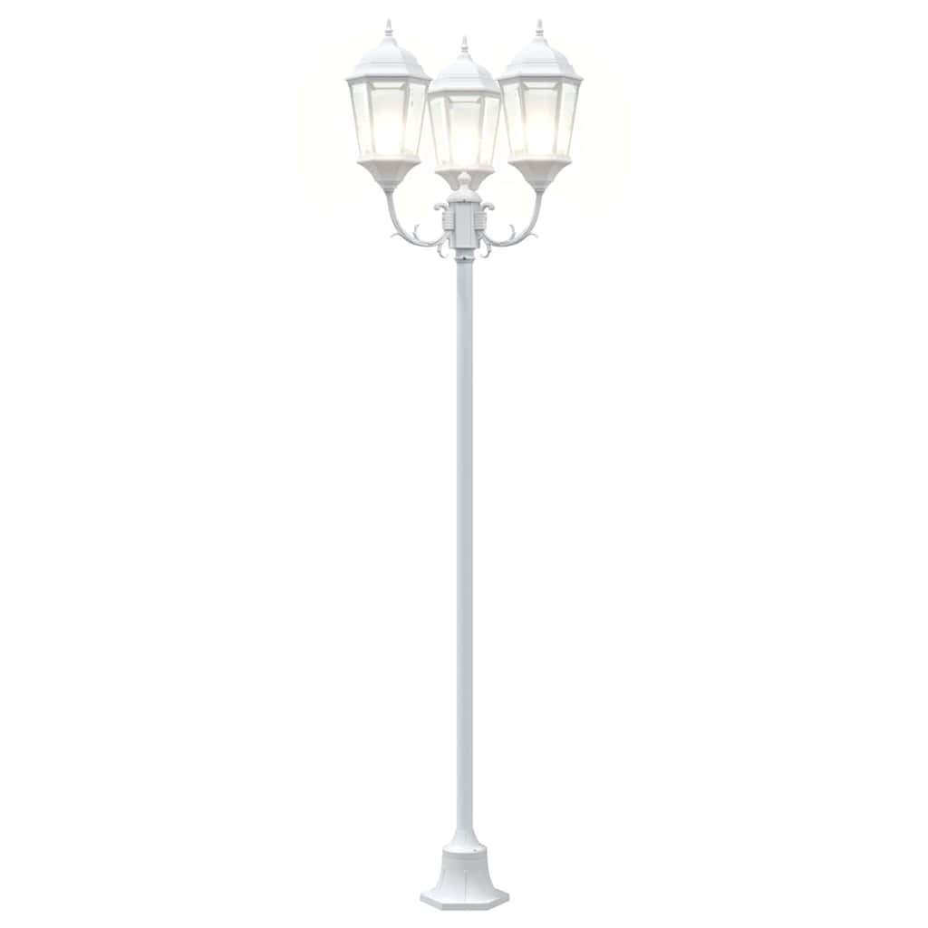 Lumière de jardin blanche 57 x 49 x 241 cm Aluminium et verre