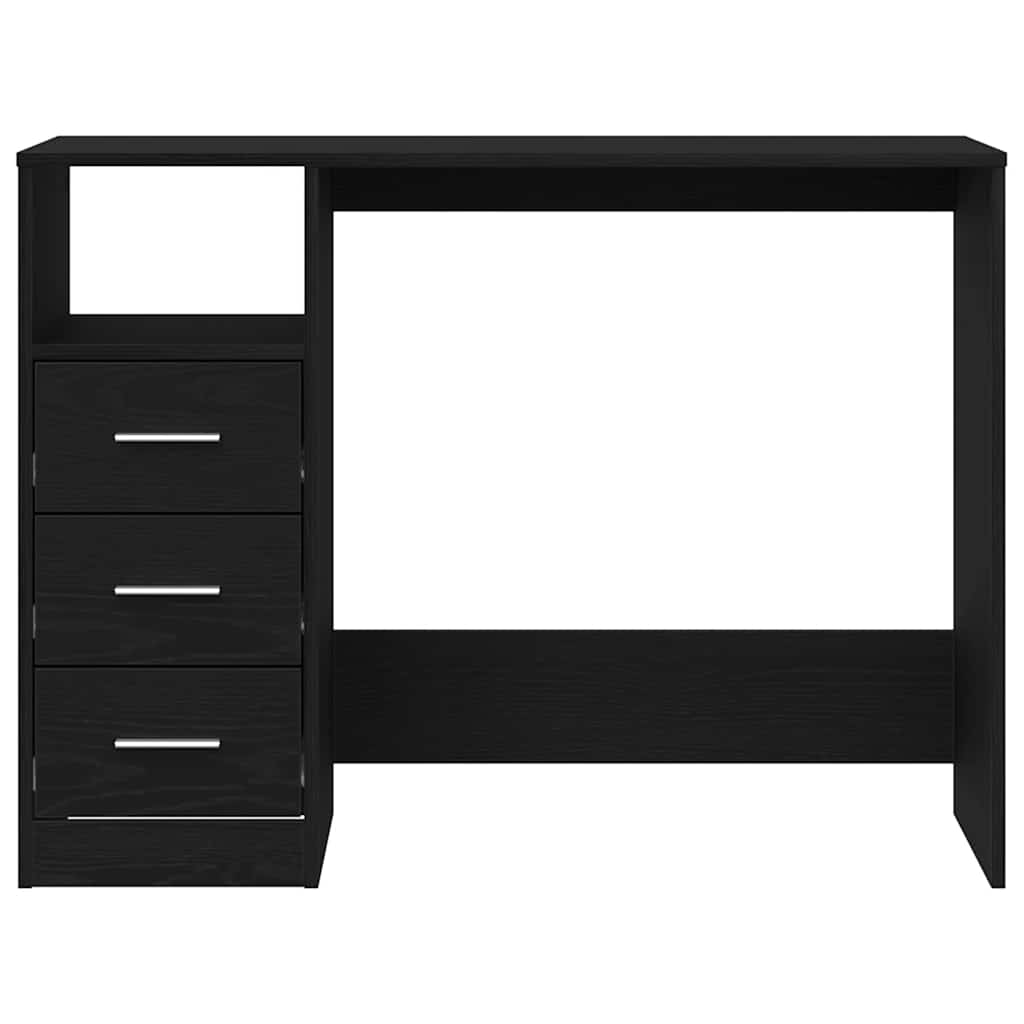 Schreibtisch mit Schubladen Schwarz Eichen-Optik 102x50x76 cm