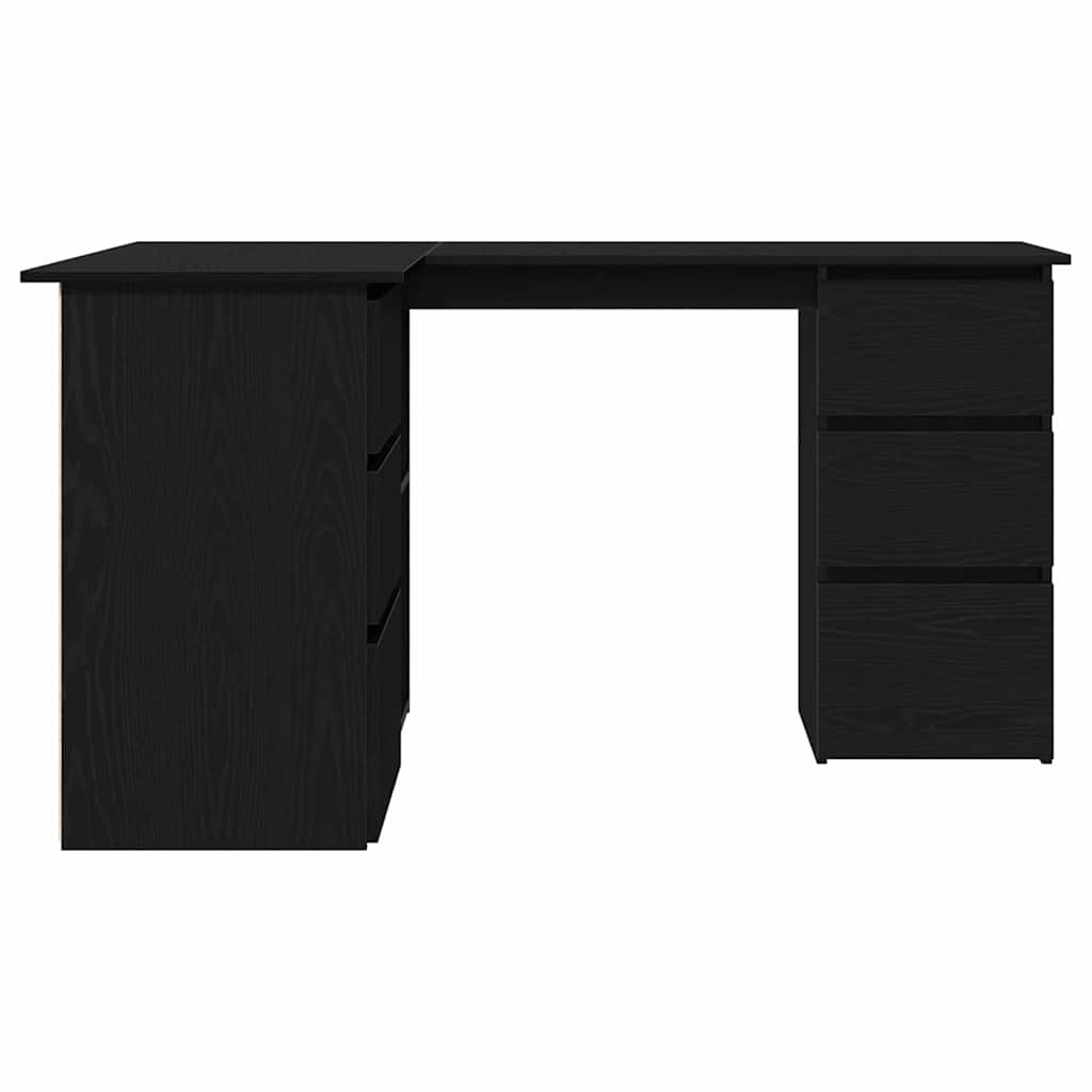 Schreibtisch mit Regal Schwarz Eichen-Optik 145 x 100 x 76 cm