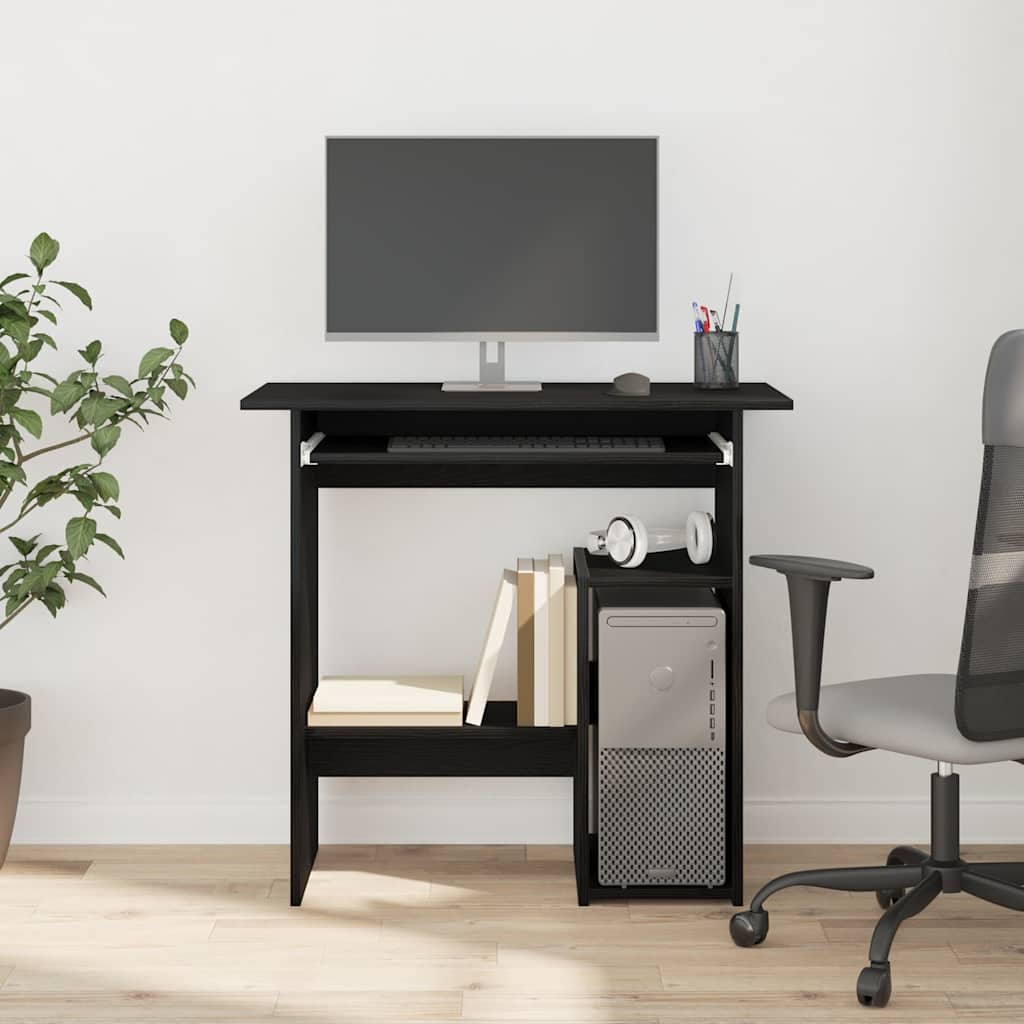 Desk Black Oak-Look 80x45x74 cm Engineered Wood