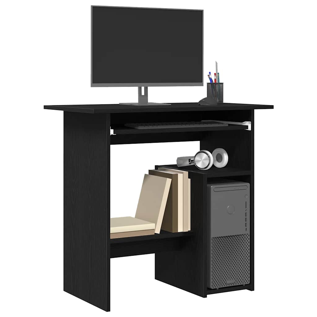 Desk Black Oak-Look 80x45x74 cm Engineered Wood