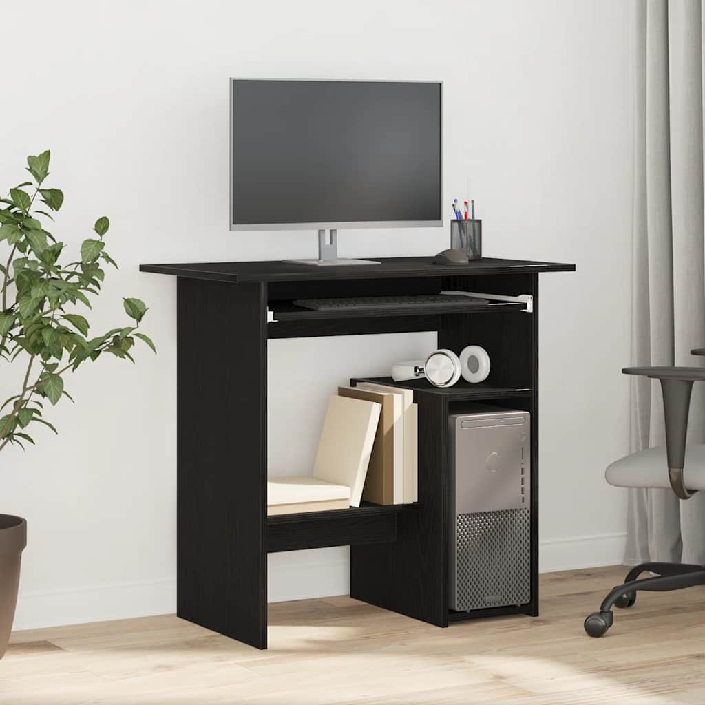 Desk Black Oak-Look 80x45x74 cm Engineered Wood