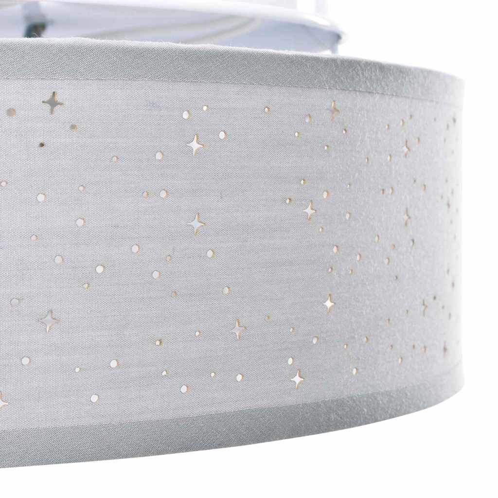 Deckenlampe mit Strahlern Grau 30 x 30 x 13,5 cm Stoff