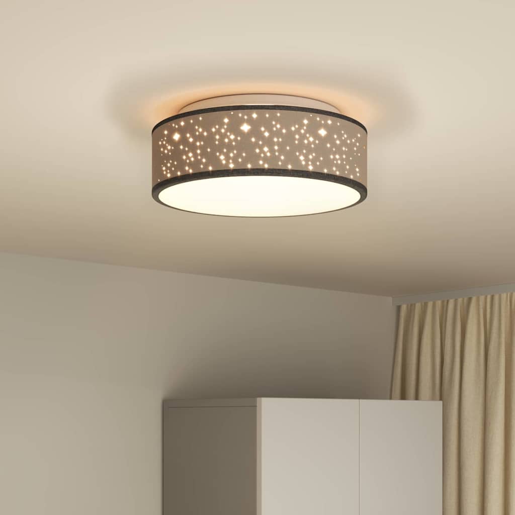 Deckenlampe mit Strahlern Schwarz 38 x 38 x 13,5 cm Stoff
