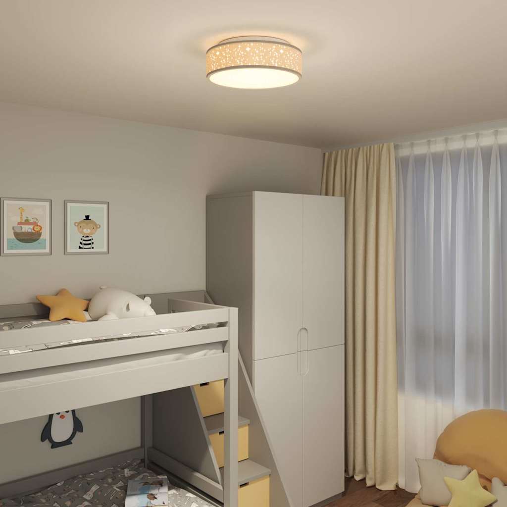 Ceiling Lamp with Spotlights Taupe 38 x 38 x 13.5 cm Fabric