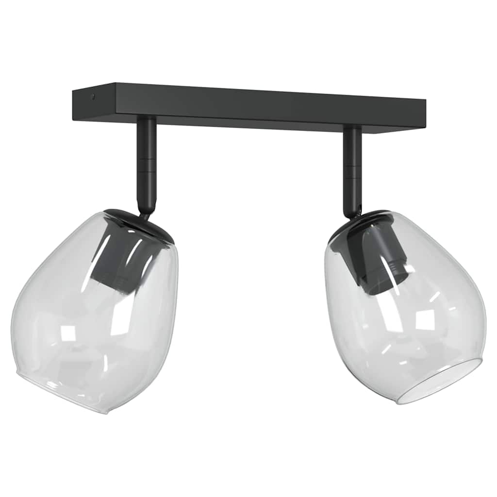 Deckenstrahler Schwarz 33 x 13 x 26 cm Glas und Metall