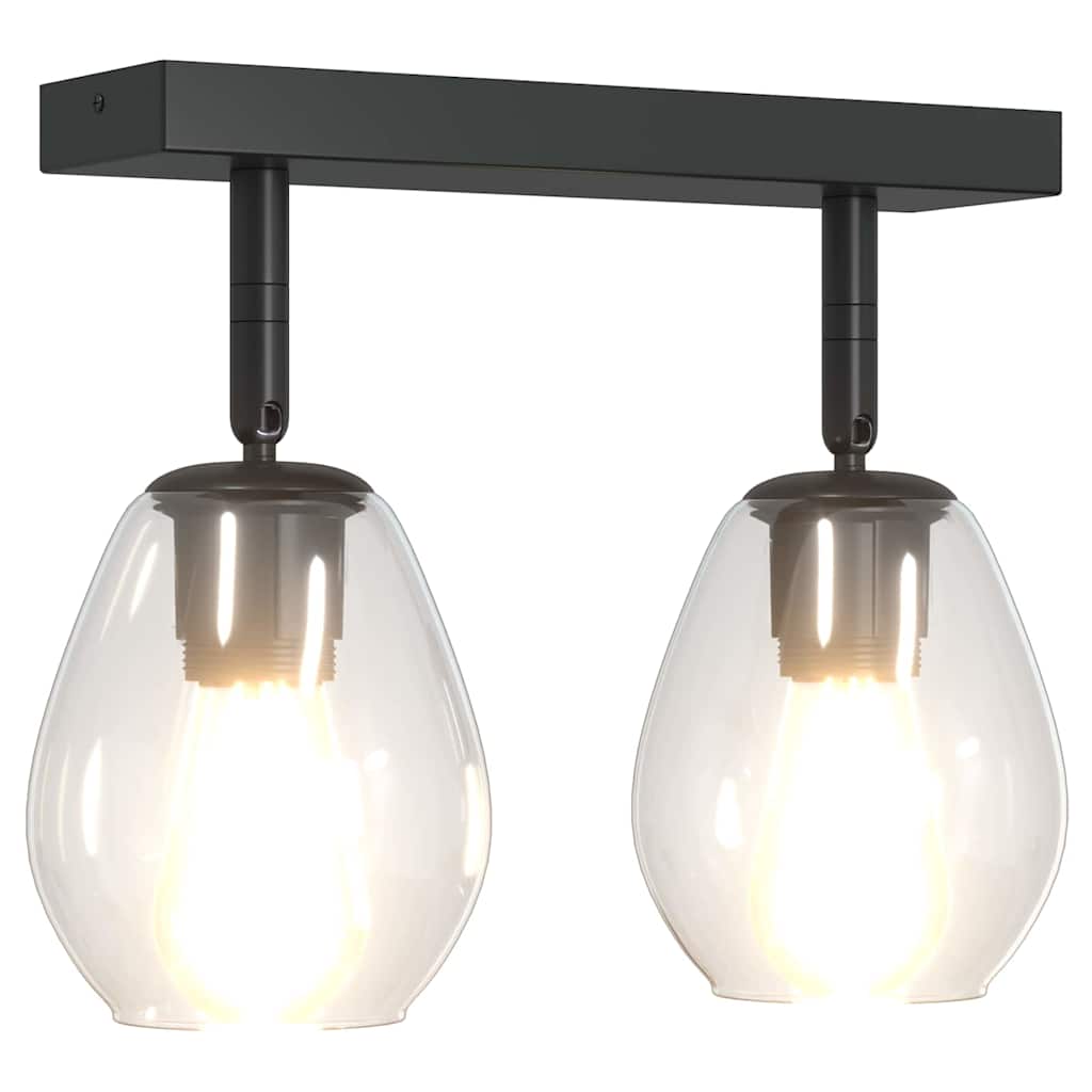 Deckenstrahler Schwarz 33 x 13 x 26 cm Glas und Metall