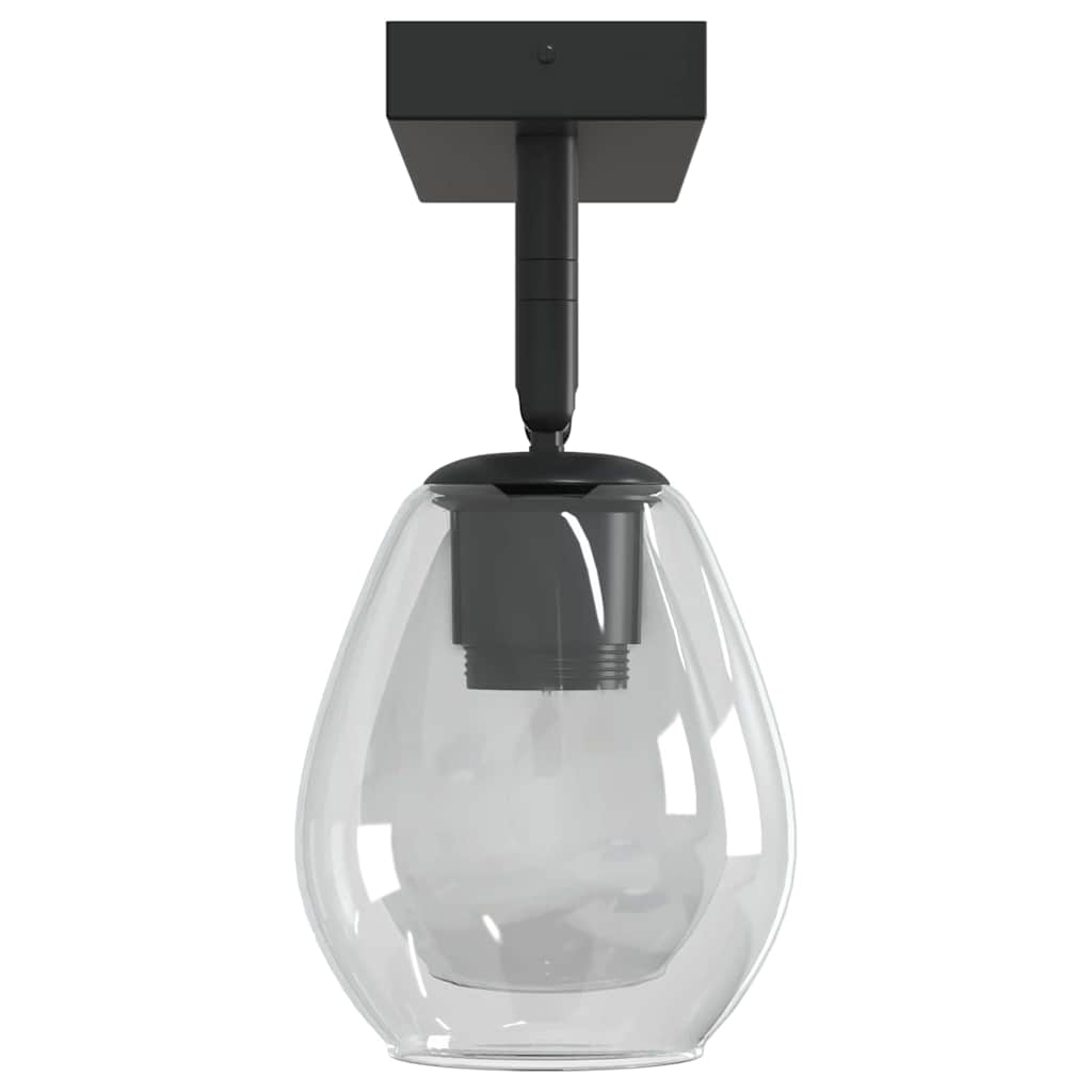 Deckenstrahler Schwarz 33 x 13 x 26 cm Glas und Metall