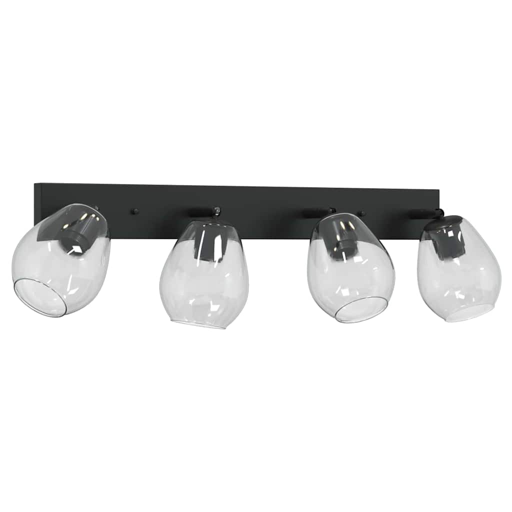 Deckenstrahler Schwarz 73,5 x 13 x 26 cm Glas und Metall