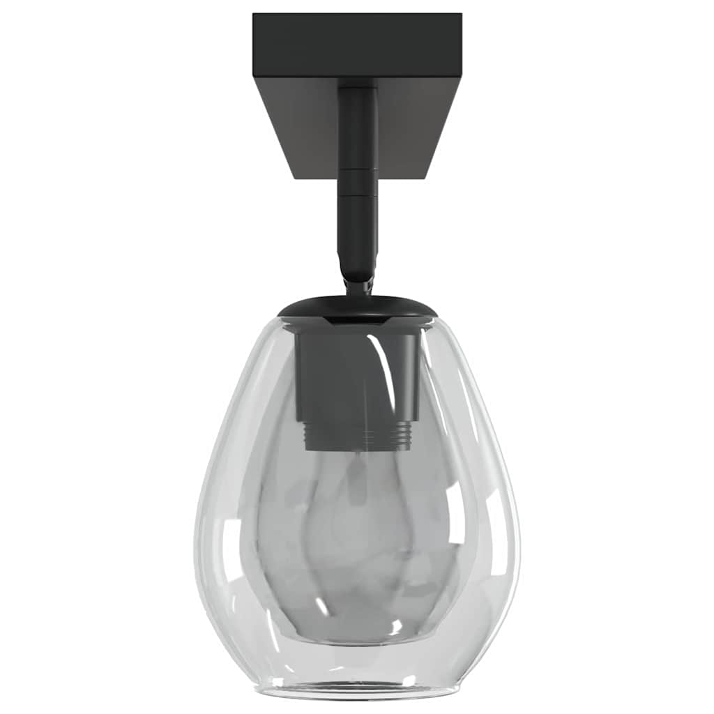 Deckenstrahler Schwarz 73,5 x 13 x 26 cm Glas und Metall