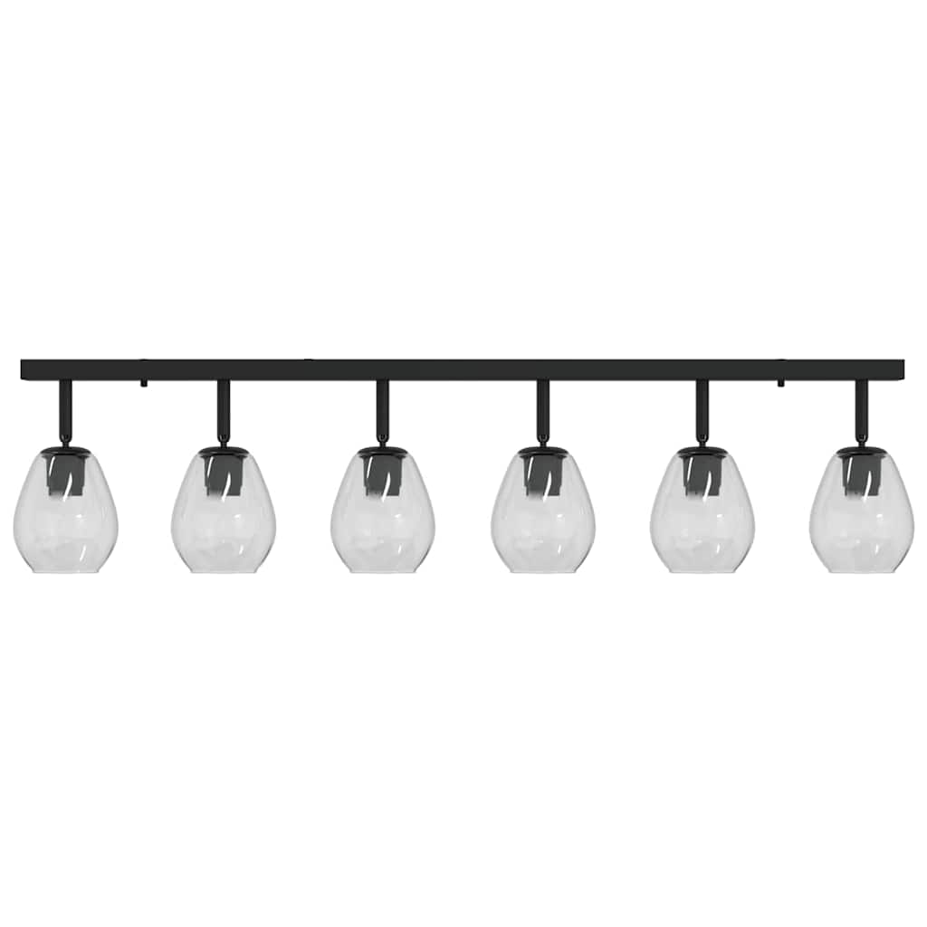Plafonnier Noir 110,5 x 13 x 26 cm Verre et Métal